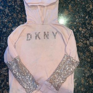 DKNY pink and sequin hoody